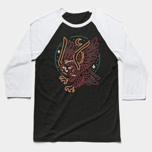 owl line art Baseball T-Shirt